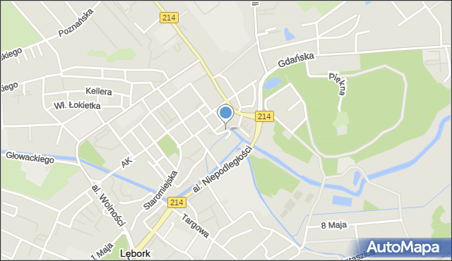 Lębork, Paderewskiego Ignacego Jana, mapa Lębork