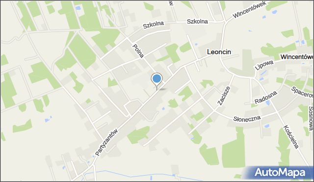 Leoncin, Partyzantów, mapa Leoncin