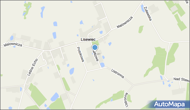 Lisewiec, Parkowa, mapa Lisewiec