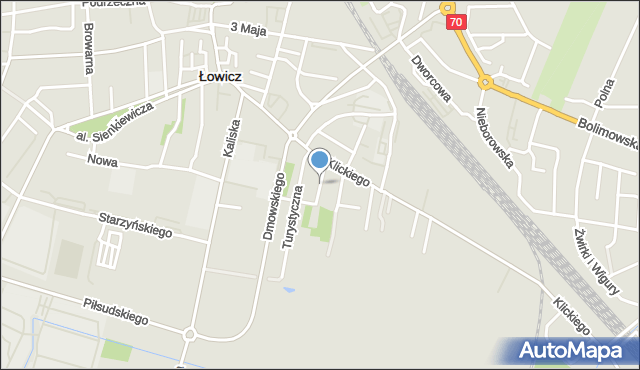 Łowicz, Pałacowa, mapa Łowicza