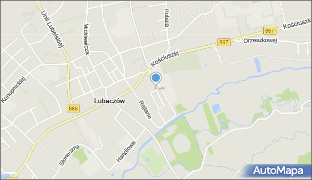 Lubaczów, Parkowa, mapa Lubaczów