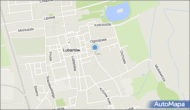 Lubartów, Partyzancka, mapa Lubartów