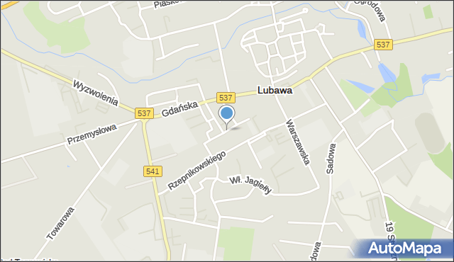 Lubawa, Papieża Jana Pawła II, mapa Lubawa