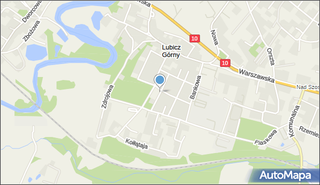 Lubicz Górny, Parkowa, mapa Lubicz Górny