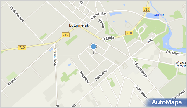 Lutomiersk, Parkowa, mapa Lutomiersk