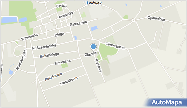 Lwówek powiat nowotomyski, Parkowa, mapa Lwówek powiat nowotomyski