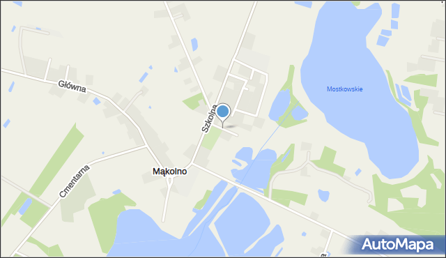 Mąkolno gmina Sompolno, Parkowa, mapa Mąkolno gmina Sompolno