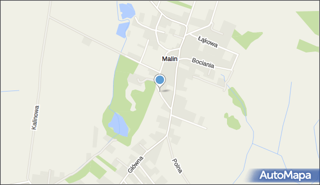 Malin, Parkowa, mapa Malin