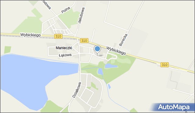 Manieczki, Parkowa, mapa Manieczki