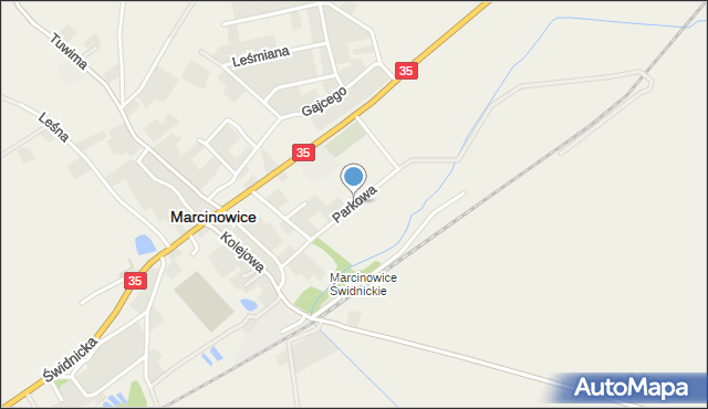 Marcinowice powiat świdnicki, Parkowa, mapa Marcinowice powiat świdnicki