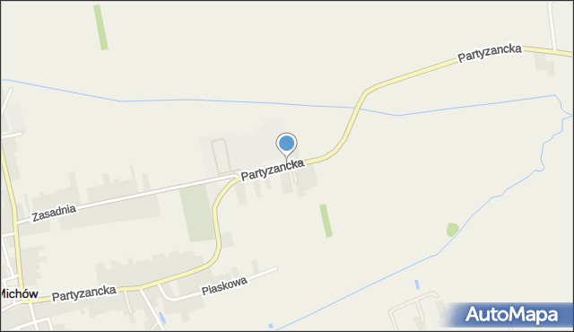 Michów powiat lubartowski, Partyzancka, mapa Michów powiat lubartowski