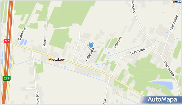 Mleczków, Pałacowa, mapa Mleczków