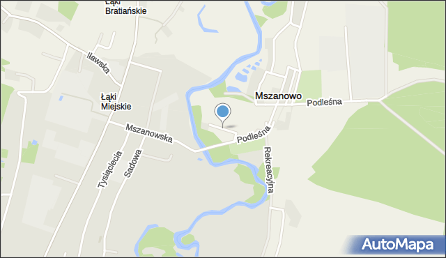 Mszanowo, Parkowa, mapa Mszanowo