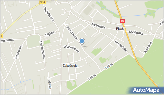 Niepołomice, Partyzantów, mapa Niepołomice