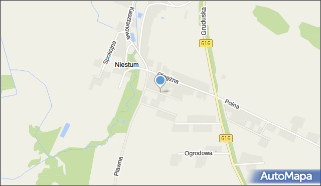 Niestum, Parkowa, mapa Niestum