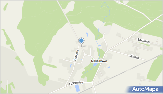 Nikielkowo, Parkowa, mapa Nikielkowo