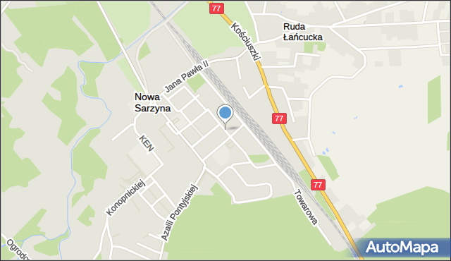 Nowa Sarzyna, Parkowa, mapa Nowa Sarzyna