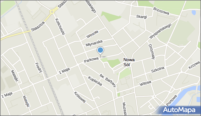 Nowa Sól, Parkowa, mapa Nowa Sól