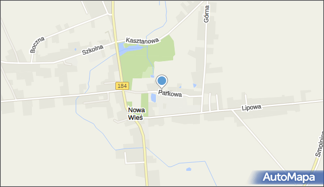 Nowa Wieś gmina Wronki, Parkowa, mapa Nowa Wieś gmina Wronki