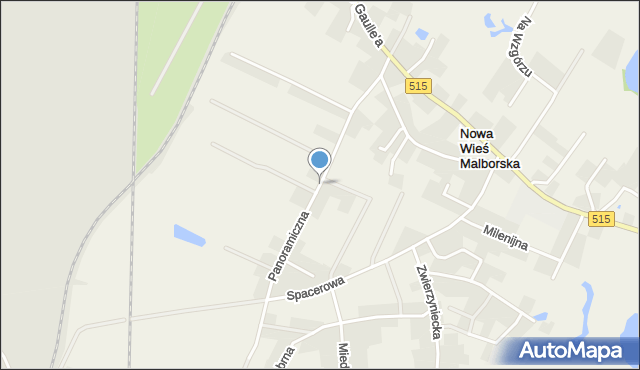 Nowa Wieś Malborska, Panoramiczna, mapa Nowa Wieś Malborska