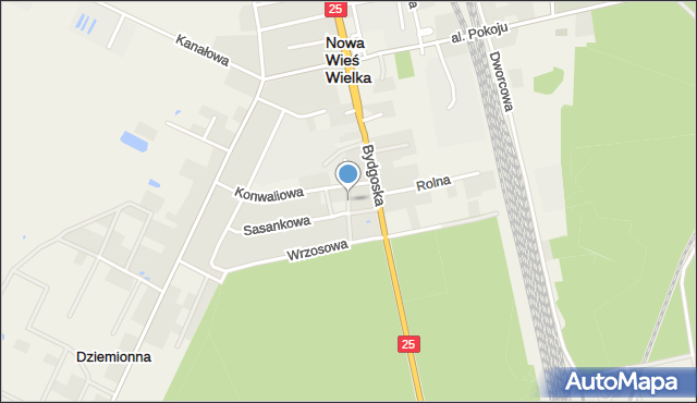 Nowa Wieś Wielka powiat bydgoski, Paprocia, mapa Nowa Wieś Wielka powiat bydgoski