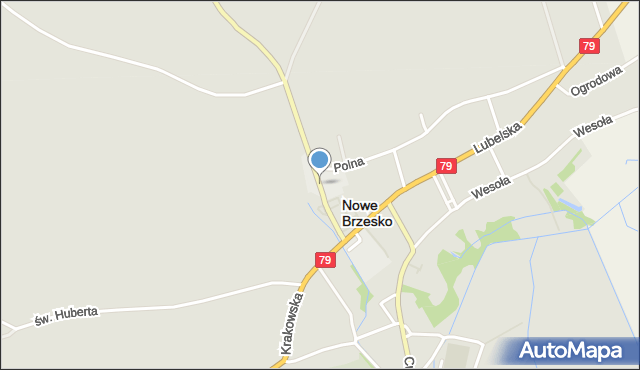 Nowe Brzesko, Partyzantów, mapa Nowe Brzesko