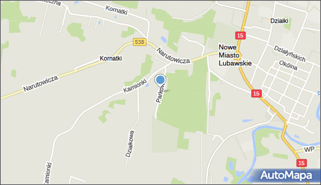 Nowe Miasto Lubawskie, Parkowa, mapa Nowe Miasto Lubawskie