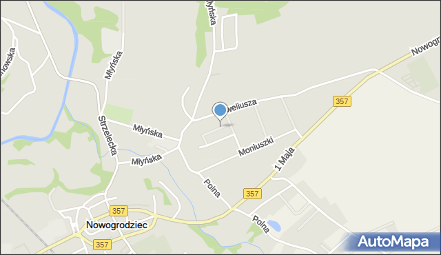 Nowogrodziec, Paderewskiego Ignacego Jana, mapa Nowogrodziec