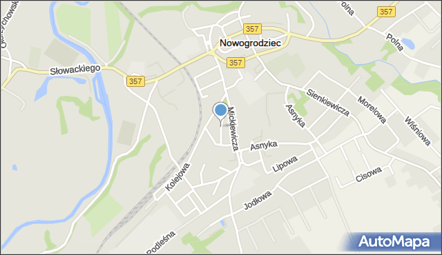 Nowogrodziec, Parkowa, mapa Nowogrodziec