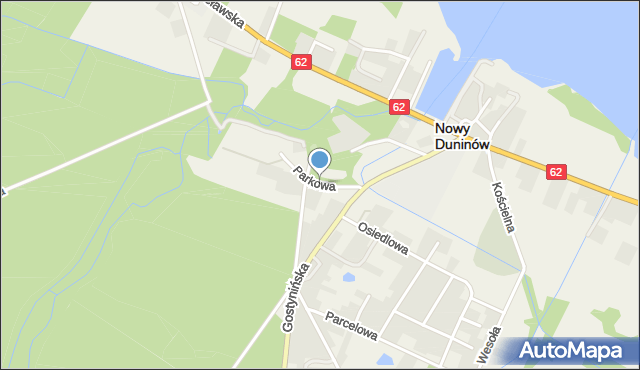 Nowy Duninów, Parkowa, mapa Nowy Duninów