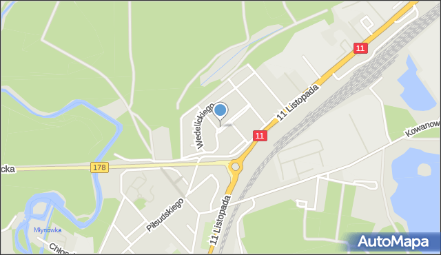 Oborniki, Paderewskiego Ignacego Jana, mapa Oborniki