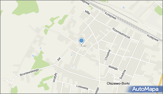 Olszewo-Borki, Partyzantów, mapa Olszewo-Borki