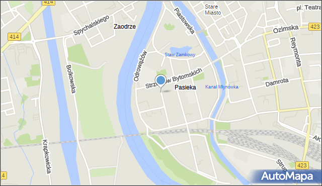 Opole, Pasieczna, mapa Opola