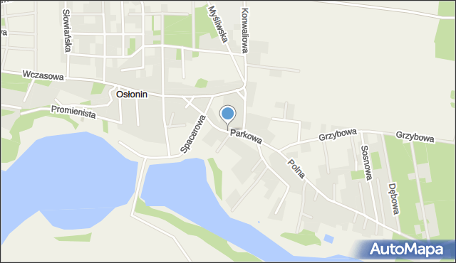 Osłonin, Parkowa, mapa Osłonin