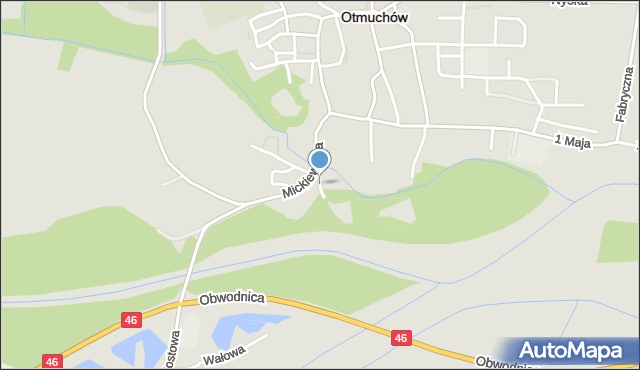 Otmuchów, Parkowa, mapa Otmuchów