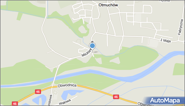 Otmuchów, Parkowa, mapa Otmuchów