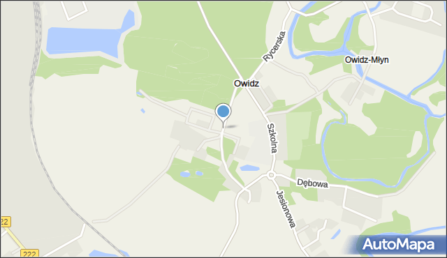 Owidz, Parkowa, mapa Owidz