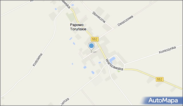 Papowo Toruńskie, Parkowa, mapa Papowo Toruńskie