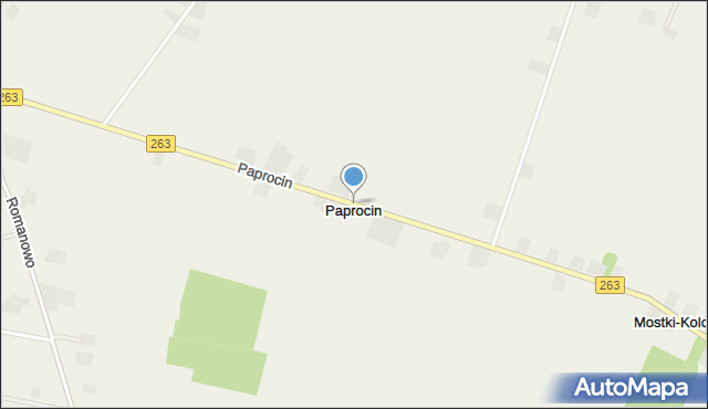 Paprocin, Paprocin, mapa Paprocin