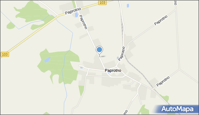 Paprotno gmina Karnice, Paprotno, mapa Paprotno gmina Karnice