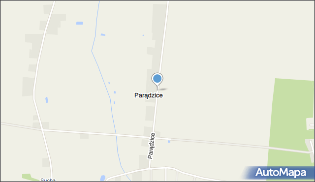 Parądzice, Parądzice, mapa Parądzice