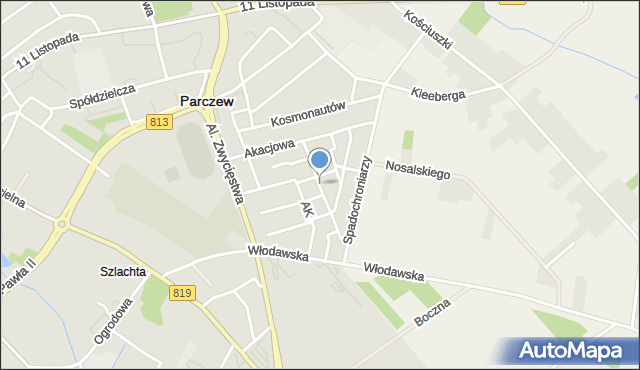 Parczew, Partyzantów, mapa Parczew