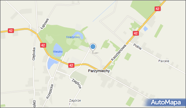 Parzymiechy, Parkowa, mapa Parzymiechy