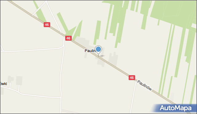 Paulinów gmina Lelów, Paulinów, mapa Paulinów gmina Lelów