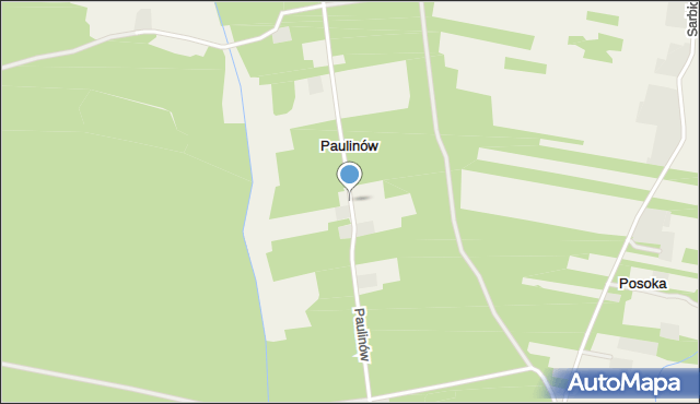 Paulinów gmina Przykona, Paulinów, mapa Paulinów gmina Przykona