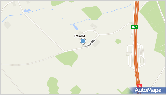 Pawliki gmina Nidzica, Pawliki, mapa Pawliki gmina Nidzica
