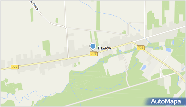 Pawłów gmina Chlewiska, Pawłów, mapa Pawłów gmina Chlewiska