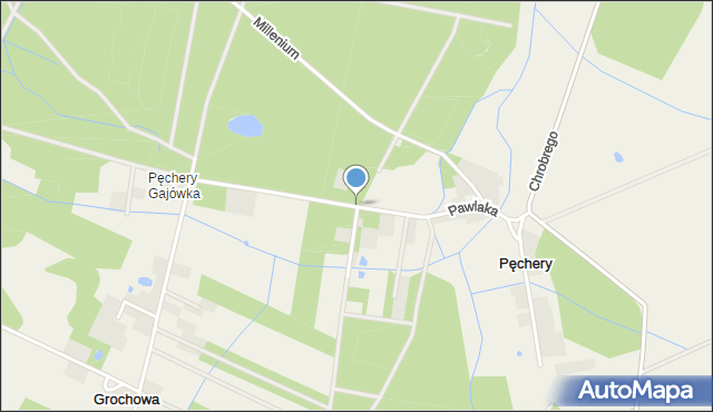 Pęchery, Pawlaka Zbigniewa, mapa Pęchery