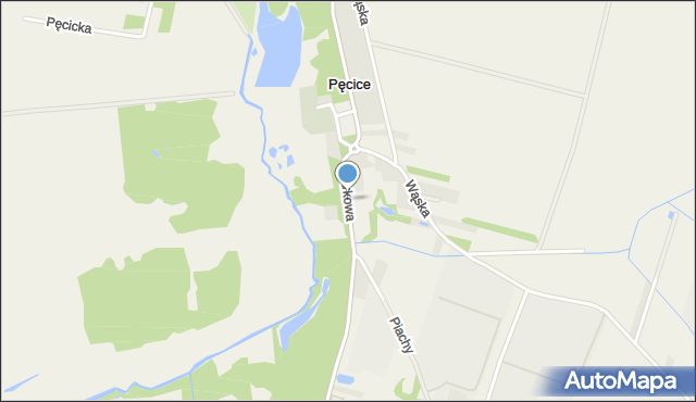 Pęcice, Parkowa, mapa Pęcice