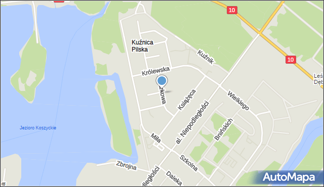 Piła, Parkowa, mapa Piły